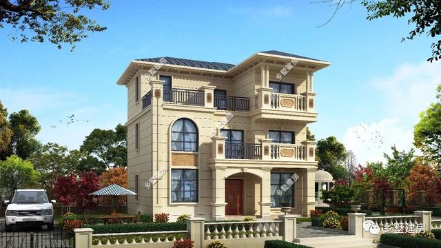 二層農(nóng)村自建房別墅設計圖，具有現(xiàn)代感，外觀不易過時