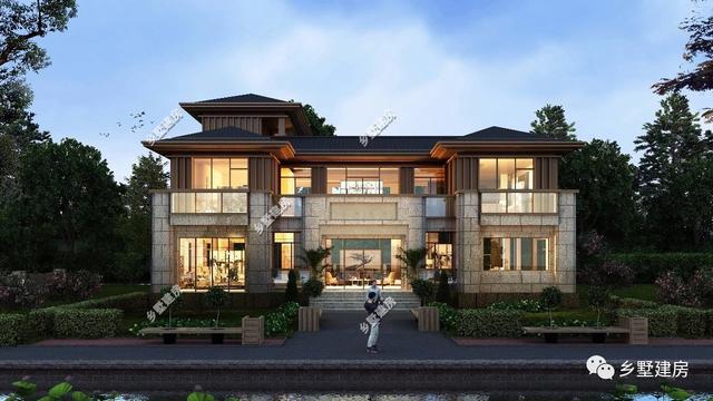 二層農(nóng)村自建房別墅設計圖，具有現(xiàn)代感，外觀不易過時