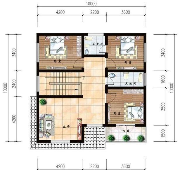 二層農村小別墅設計圖，戶型時尚，符合農村環(huán)境