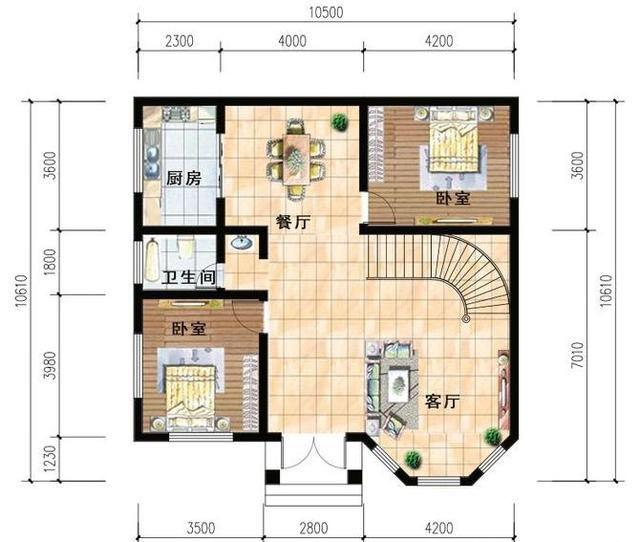 二層農村小別墅設計圖，戶型時尚，符合農村環(huán)境