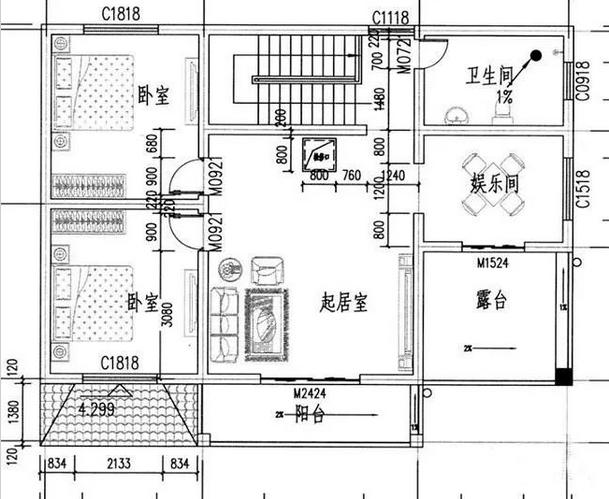 二層農村小別墅設計圖，戶型時尚，符合農村環(huán)境