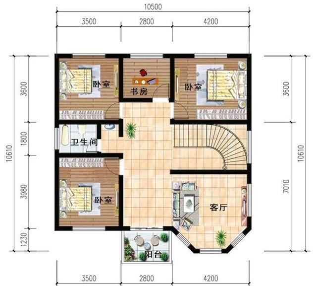 二層農村小別墅設計圖，戶型時尚，符合農村環(huán)境