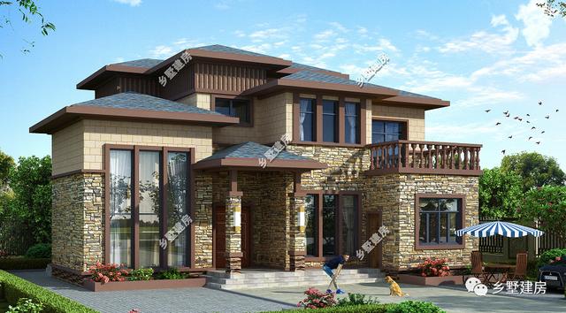 一款新中式別墅設(shè)計(jì)圖，現(xiàn)在都流行回農(nóng)村建房了，心動的話就趕緊回村建房吧