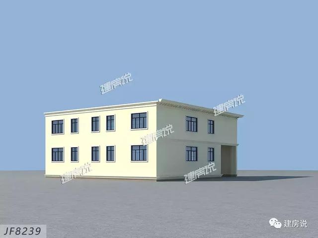 三款農(nóng)村自建別墅設(shè)計(jì)圖，帶露臺(tái)和院子，一家人坐在院子里其樂(lè)融融