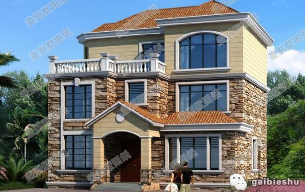 三層新農(nóng)村自建房設(shè)計圖，35萬13×12米6臥帶花園陽臺柴火房，居住舒適