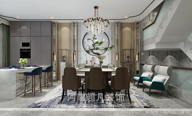 摩登東方風(fēng)格別墅裝修，用西方的表現(xiàn)技法來展現(xiàn)摩登東方的時尚和時代感！