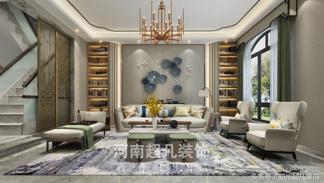 摩登東方風(fēng)格別墅裝修，用西方的表現(xiàn)技法來展現(xiàn)摩登東方的時尚和時代感！