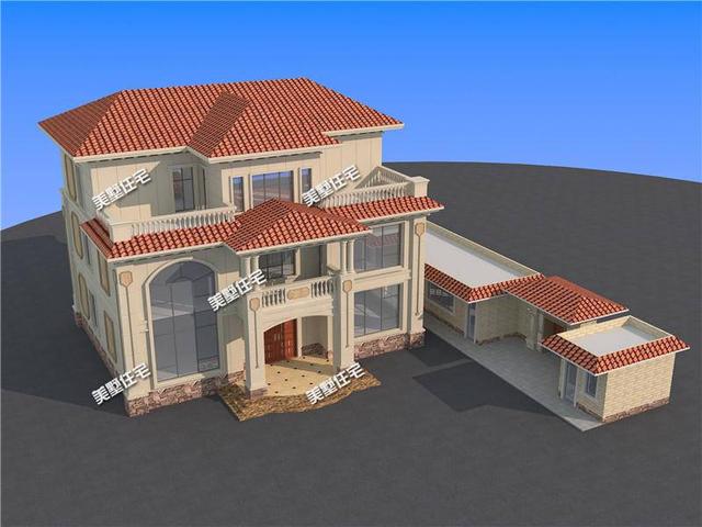 三層歐式農(nóng)村別墅設(shè)計圖，電梯+書房+露臺，為自己提高一下生活品質(zhì)