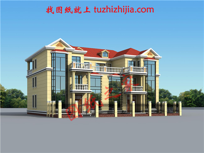 農(nóng)村建房兄弟雙拼三層圖紙，客廳中空，戶型合理