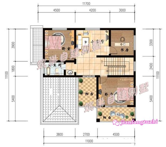 帶挑空客廳別墅設(shè)計(jì)圖，經(jīng)典的農(nóng)村建房款式，大氣方正，是大眾喜歡的款式