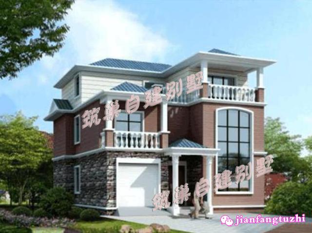 帶挑空客廳別墅設(shè)計(jì)圖，經(jīng)典的農(nóng)村建房款式，大氣方正，是大眾喜歡的款式