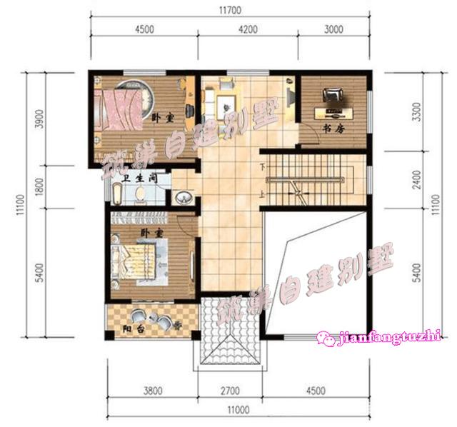 帶挑空客廳別墅設(shè)計(jì)圖，經(jīng)典的農(nóng)村建房款式，大氣方正，是大眾喜歡的款式