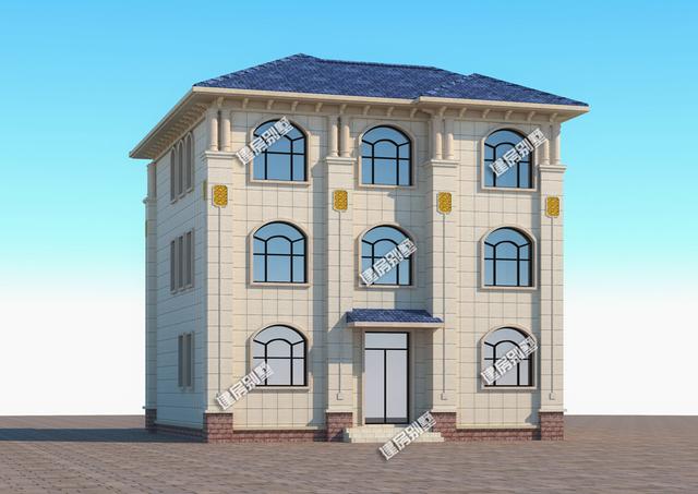 帶挑空客廳的三層別墅設(shè)計圖，整體空間感強