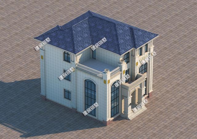 帶挑空客廳的三層別墅設(shè)計圖，整體空間感強