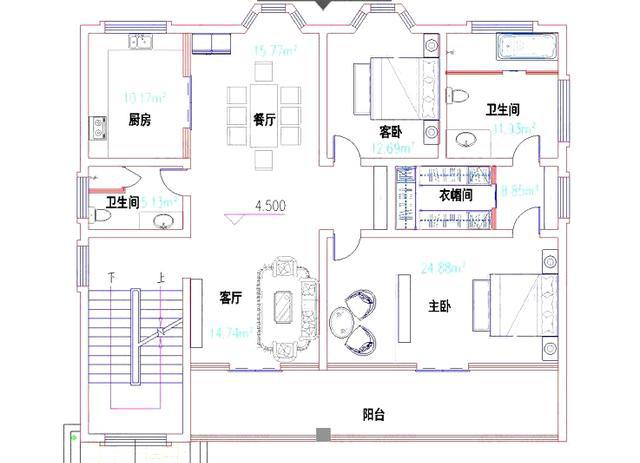 占地約120平方米三層帶商鋪?zhàn)越ǚ吭O(shè)計(jì)圖，造價(jià)50萬，帶棋牌室，休閑舒適