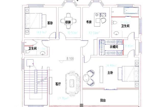 占地約120平方米三層帶商鋪?zhàn)越ǚ吭O(shè)計(jì)圖，造價(jià)50萬，帶棋牌室，休閑舒適