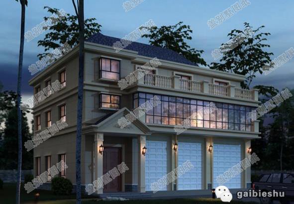 三層帶商鋪新農(nóng)村自建房設(shè)計(jì)圖，55萬造價(jià)，商住兩用