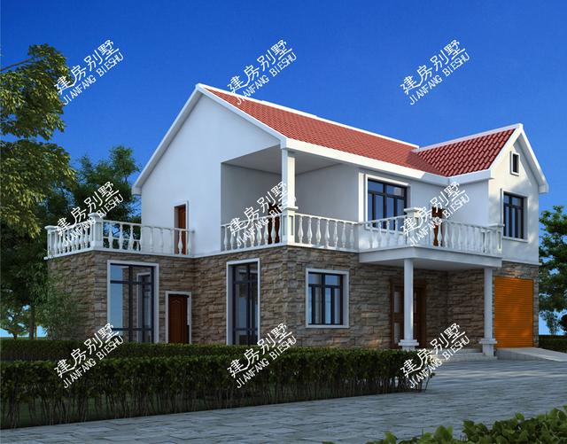 9款帶車庫(kù)的二層別墅設(shè)計(jì)圖，主體造價(jià)都不是很高，簡(jiǎn)單實(shí)用，讓別人羨慕去吧