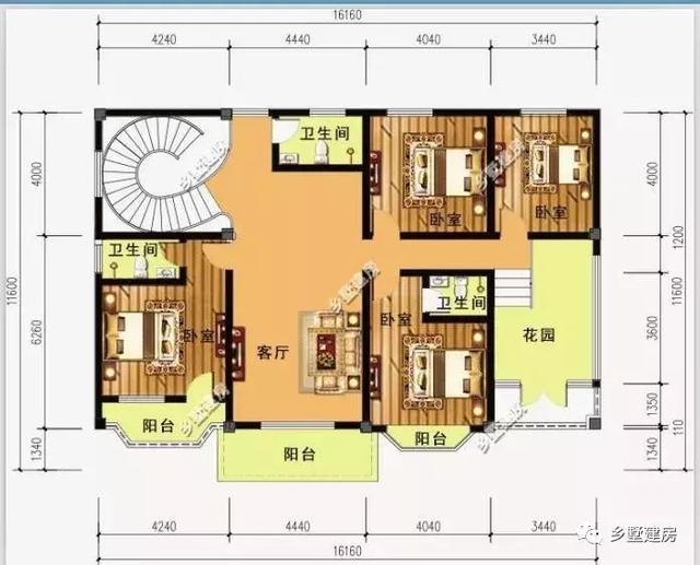 時(shí)尚現(xiàn)代的別墅設(shè)計(jì)圖，熱烈的紅色喜慶吉祥，建一棟做婚房正好