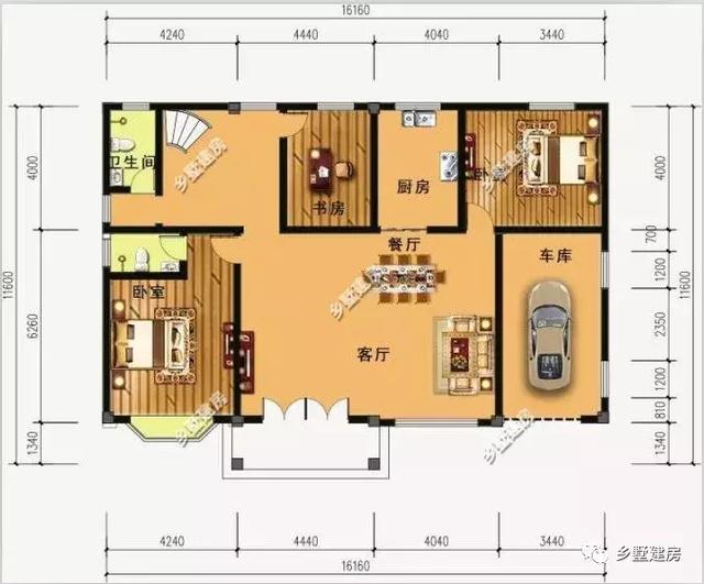 時(shí)尚現(xiàn)代的別墅設(shè)計(jì)圖，熱烈的紅色喜慶吉祥，建一棟做婚房正好