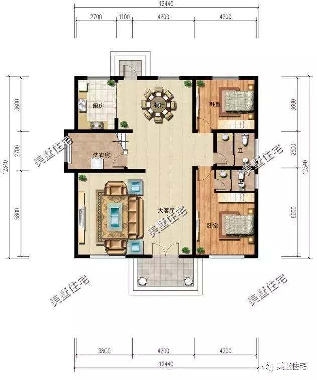 5款農(nóng)村時尚別墅設計圖，帶挑高客廳和大露臺，第3款讓人眼前一亮