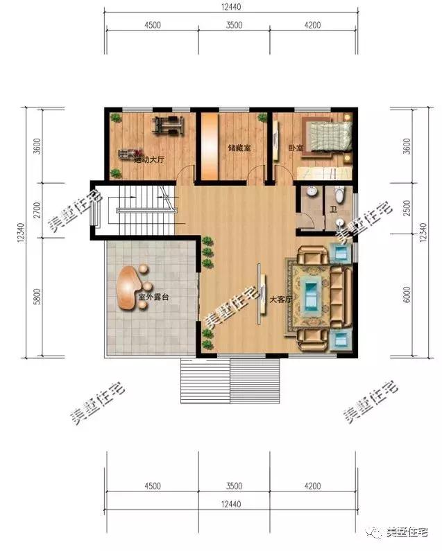 5款農(nóng)村時尚別墅設計圖，帶挑高客廳和大露臺，第3款讓人眼前一亮
