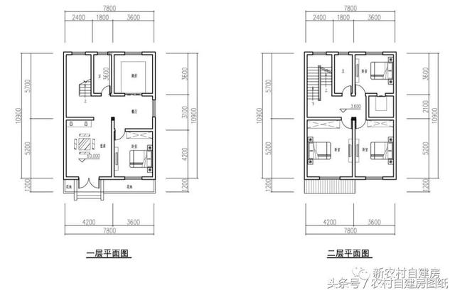 7款小戶型農村別墅設計圖，100平以內，小面積也可以建好房