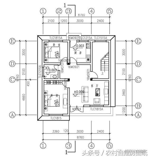 7款小戶型農村別墅設計圖，100平以內，小面積也可以建好房