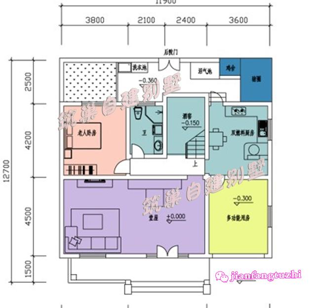 帶車庫(kù)二層小別墅設(shè)計(jì)CAD全套圖紙，簡(jiǎn)單好施工