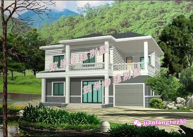 帶車庫(kù)二層小別墅設(shè)計(jì)CAD全套圖紙，簡(jiǎn)單好施工