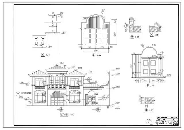 16.5米面寬8.5米進(jìn)深二層豪華歐式別墅設(shè)計(jì)圖，全套施工圖