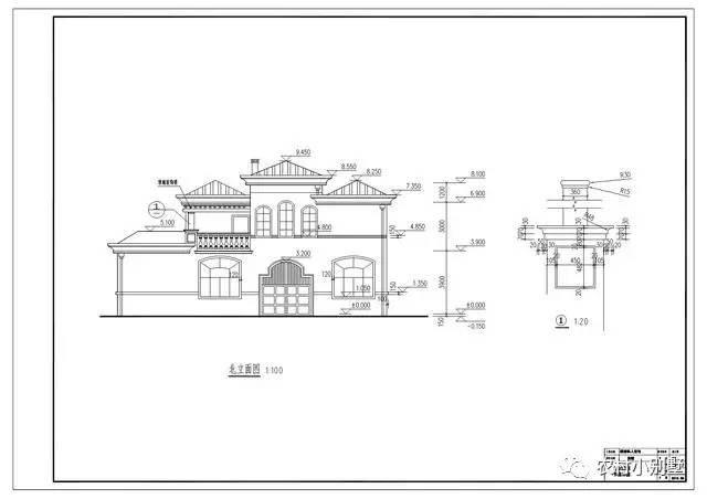 16.5米面寬8.5米進(jìn)深二層豪華歐式別墅設(shè)計(jì)圖，全套施工圖