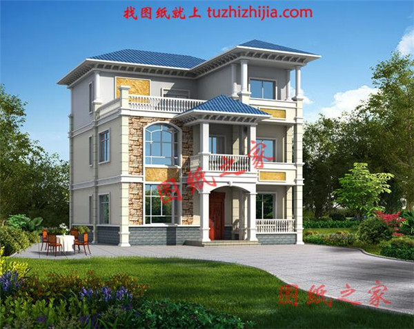 5套現(xiàn)代三層民房設(shè)計(jì)圖，附實(shí)拍效果圖