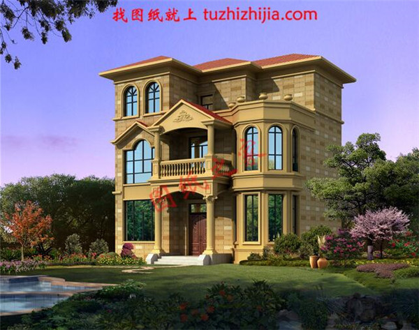 5套現(xiàn)代三層民房設(shè)計(jì)圖，附實(shí)拍效果圖