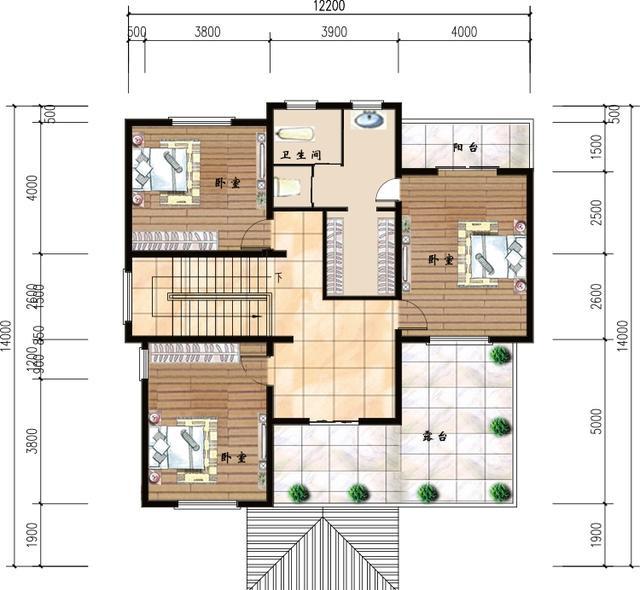 三層簡歐式別墅設(shè)計圖，帶大露臺，大氣時尚，主體造價40萬左右。