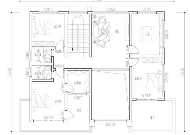 現(xiàn)代風格二層別墅設計圖，帶超大落地窗和二樓露臺，經(jīng)濟實用。
