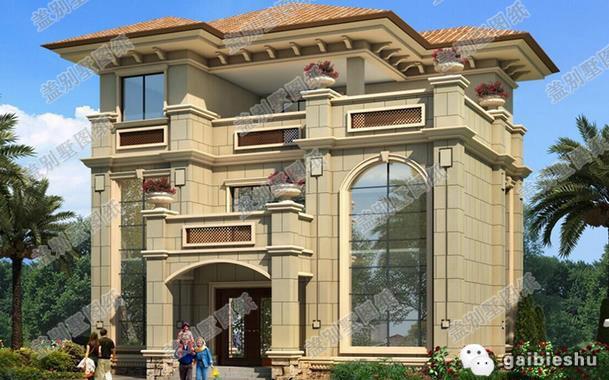 三層農(nóng)村自建房，開間進(jìn)深14.4×12.1米，帶挑空客廳+大露臺和晾衣平臺，給老人居住最佳