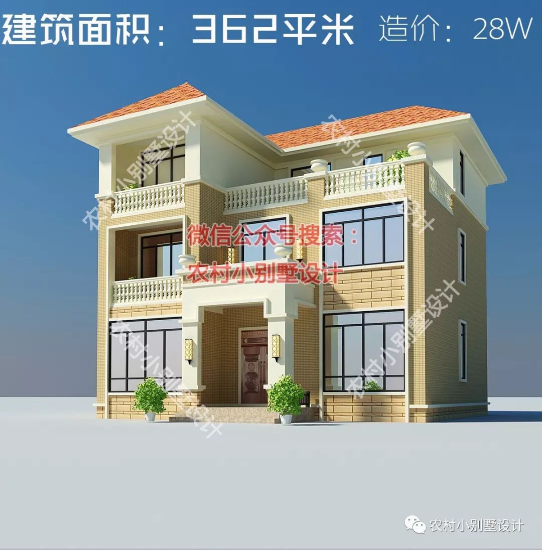 12×11米精品三層農(nóng)村別墅圖，經(jīng)典之作