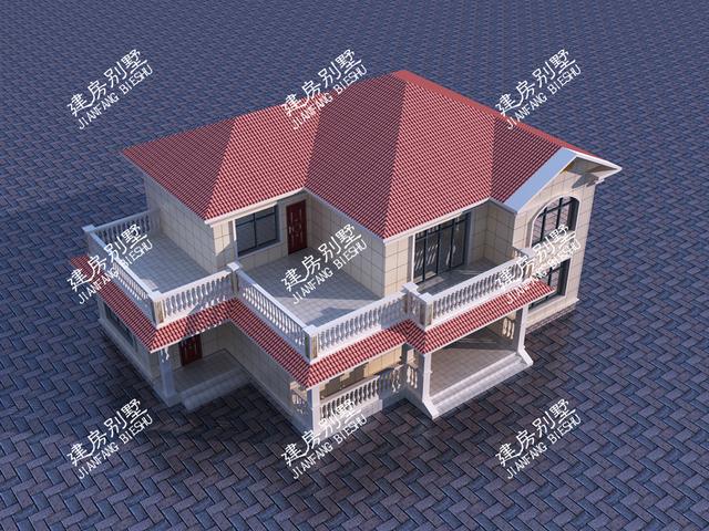 農(nóng)村二層自建房，最受農(nóng)村人歡迎的一款，帶超大景觀露臺(tái)，太完美啦。