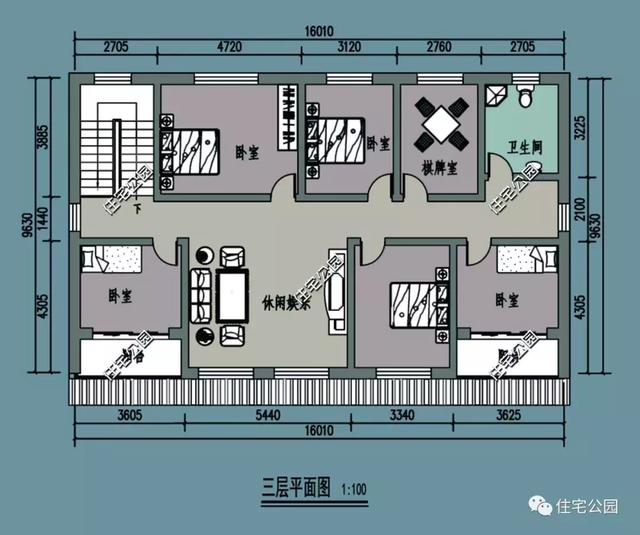 三層16×22米農(nóng)家大院，非常符合農(nóng)村養(yǎng)老別墅的不二選擇。