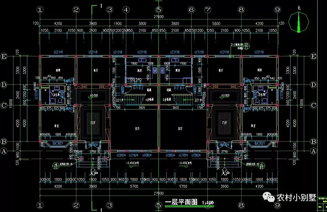 28x11米兄弟三層雙拼別墅圖，農(nóng)村自建非常洋氣！