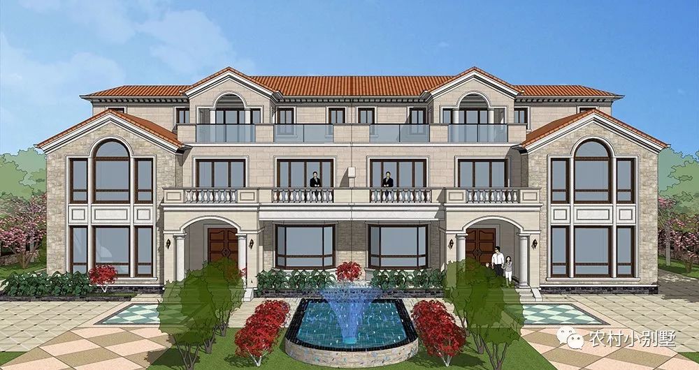 28x11米兄弟三層雙拼別墅圖，農(nóng)村自建非常洋氣！