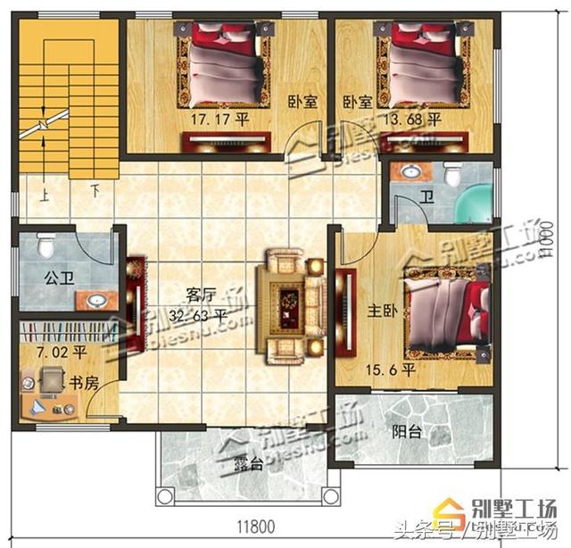 三層農(nóng)村別墅設(shè)計(jì)圖，施工難度不大，造價(jià)不高，非常的簡(jiǎn)潔實(shí)用。