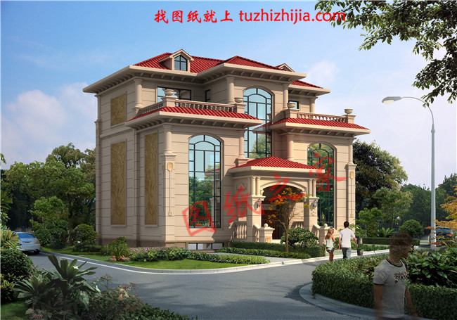 帶地下室三層豪華大氣新農(nóng)村房屋設計圖，占地150平米左右