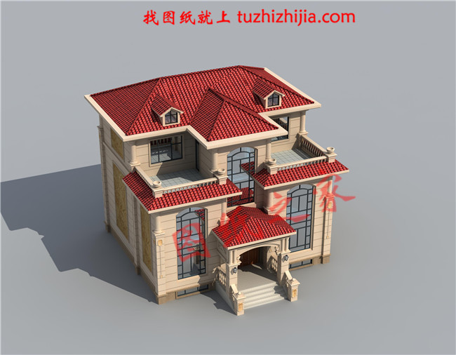 帶地下室三層豪華大氣新農(nóng)村房屋設計圖，占地150平米左右