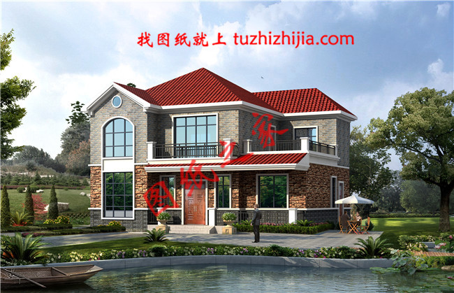 漂亮實(shí)用的新農(nóng)村二層小樓圖，造價20萬左右，超大景觀露臺