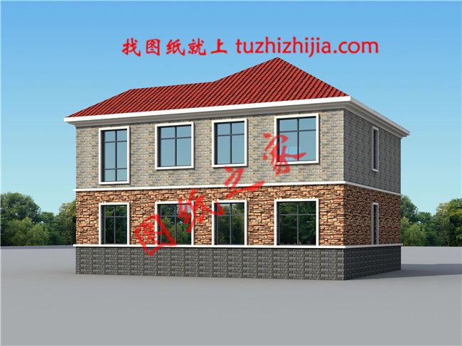 漂亮實(shí)用的新農(nóng)村二層小樓圖，造價20萬左右，超大景觀露臺