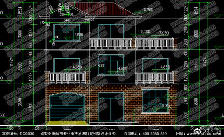 三層農(nóng)村別墅設(shè)計(jì)圖，占地135.54平方米，帶車庫(kù)。