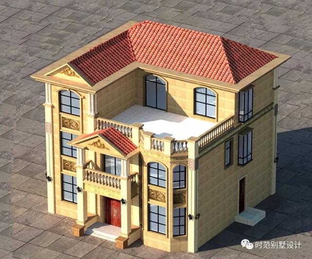 三層歐式別墅設(shè)計(jì)圖，帶書房+大露臺(tái)，豪華大氣，農(nóng)村建房的不二之選。