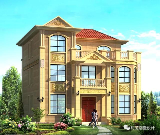 三層歐式別墅設(shè)計(jì)圖，帶書房+大露臺(tái)，豪華大氣，農(nóng)村建房的不二之選。